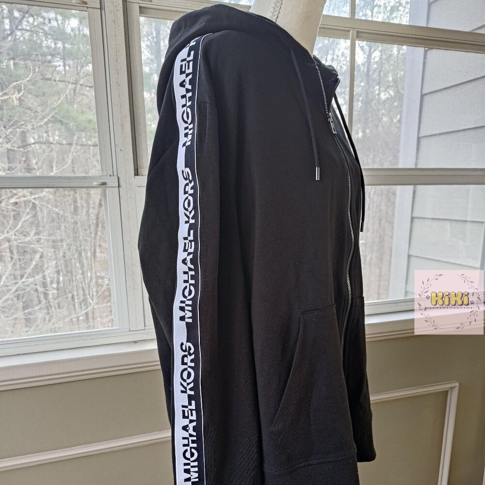 Michael Kors Logo Tape Cotton Blend Zip-Up Hoodie size XXL OF451X95MF - Picture 5 of 12